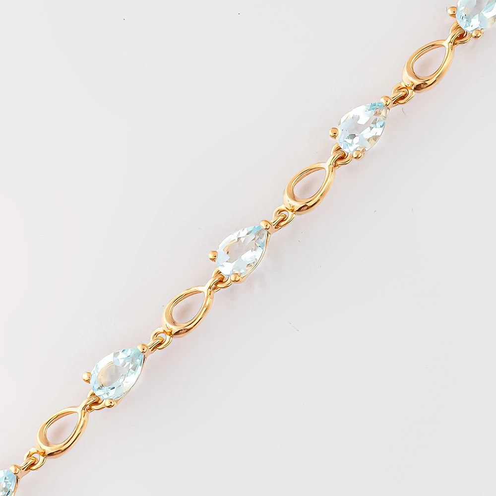 Браслет с топазом из красного золота 585 пробы