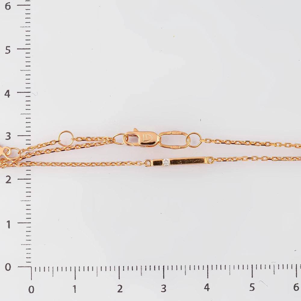 Браслет с бриллиантом из красного золота 585 пробы