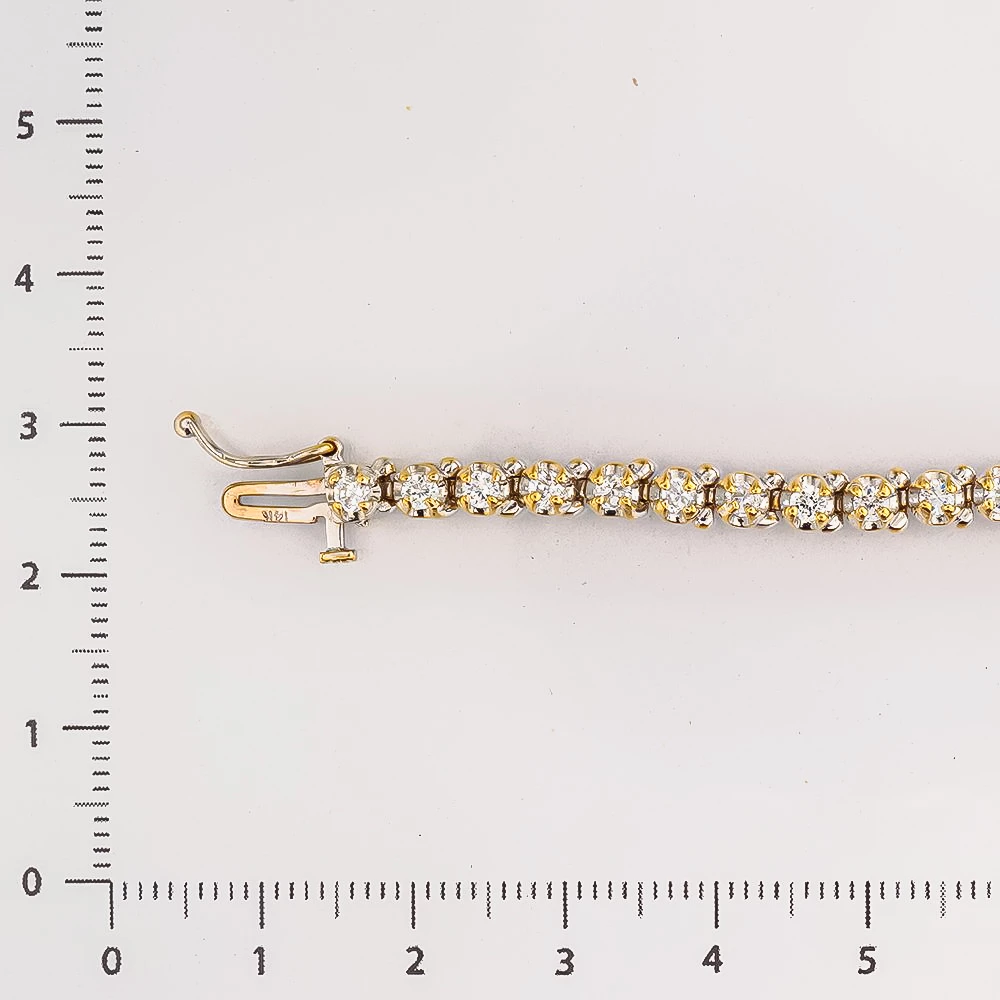 Браслет с фианитом из белого золота 585 пробы