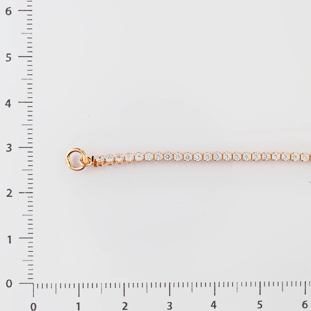 Браслет с фианитом из красного золота 585 пробы