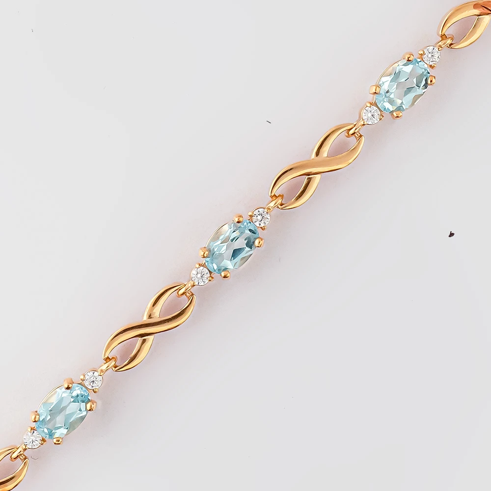 Браслет с топазом из красного золота 585 пробы