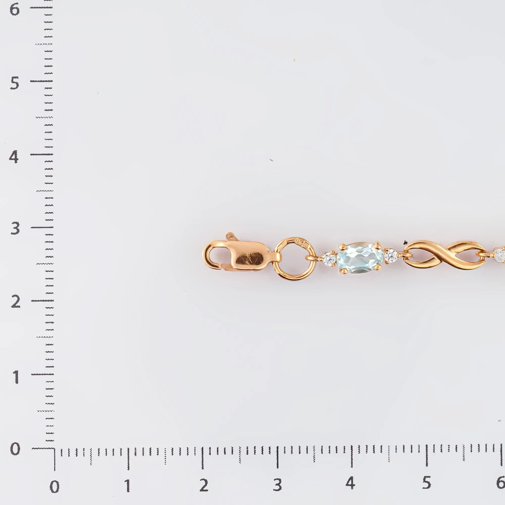 Браслет с топазом из красного золота 585 пробы