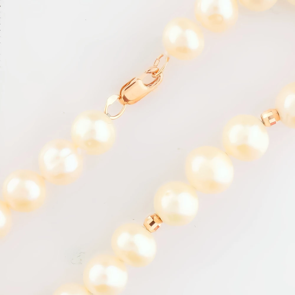 Браслет с культивированным жемчугом из красного золота 585 пробы