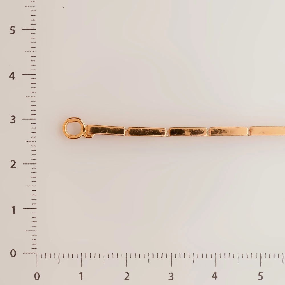 Браслет с фианитом из красного золота 585 пробы