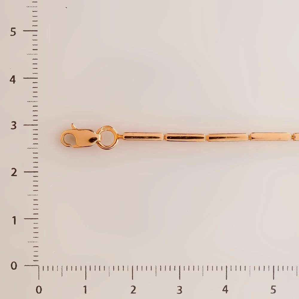 Браслет с фианитом из красного золота 585 пробы