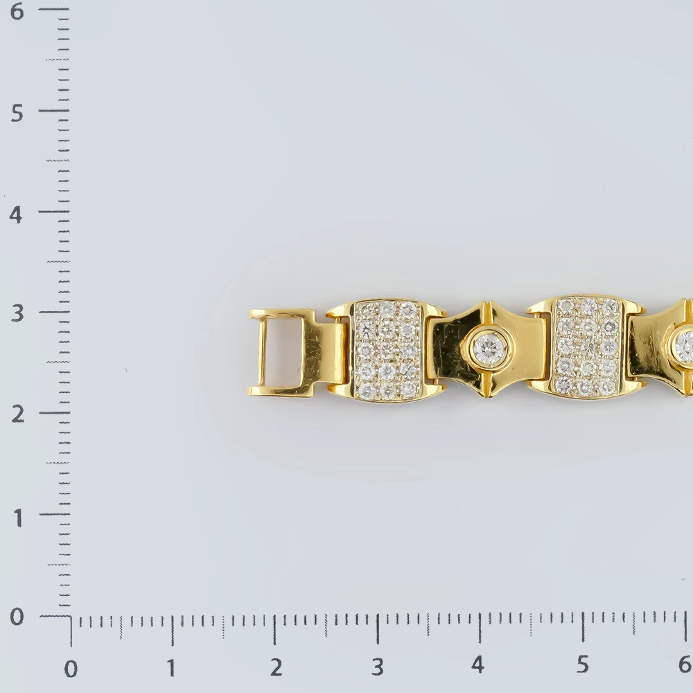 Браслет с бриллиантом из желтого золота 585 пробы