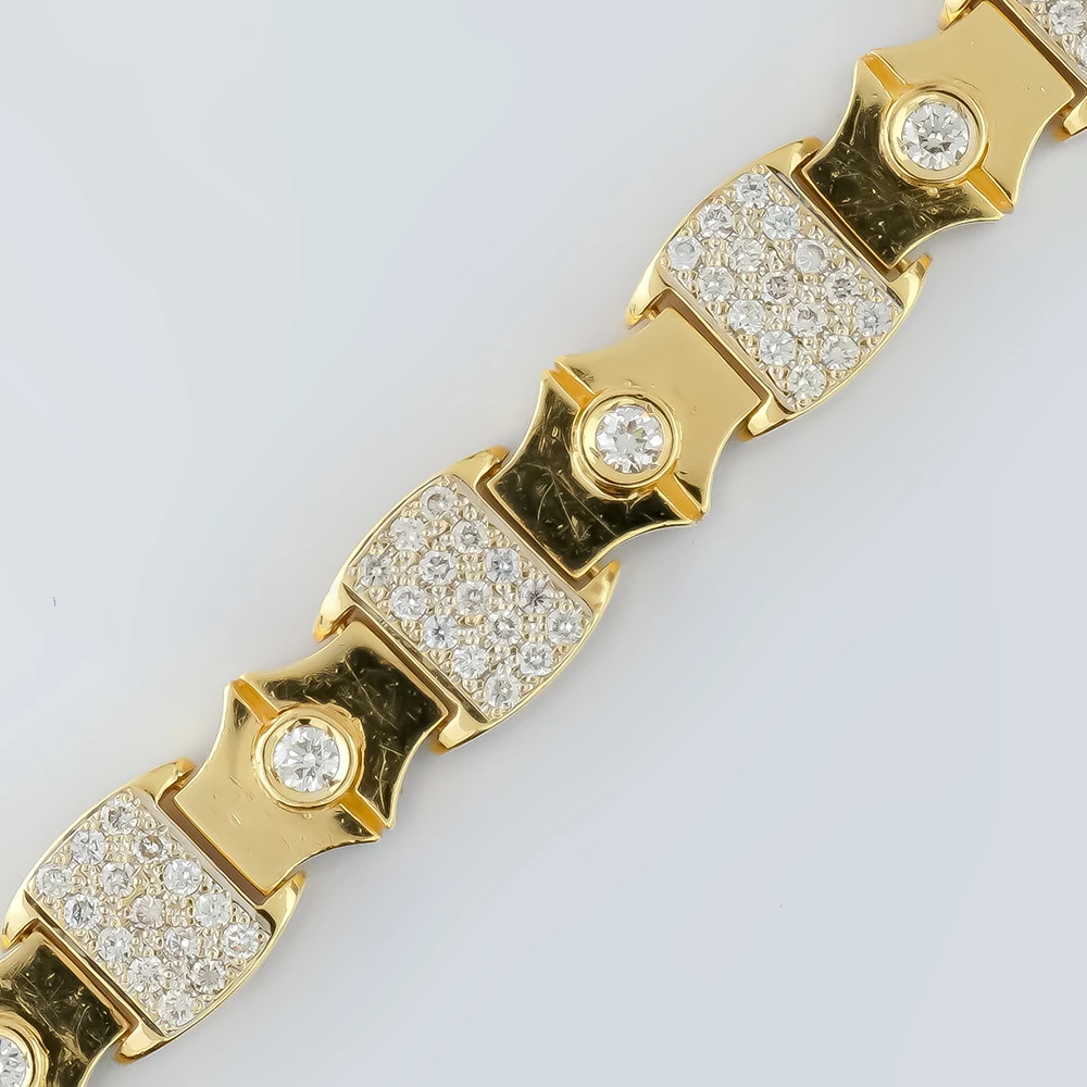 Браслет с бриллиантом из желтого золота 585 пробы