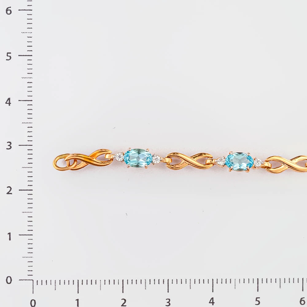 Браслет с топазом из красного золота 585 пробы