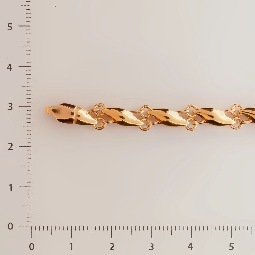 Браслет с гранатом из красного золота 585 пробы