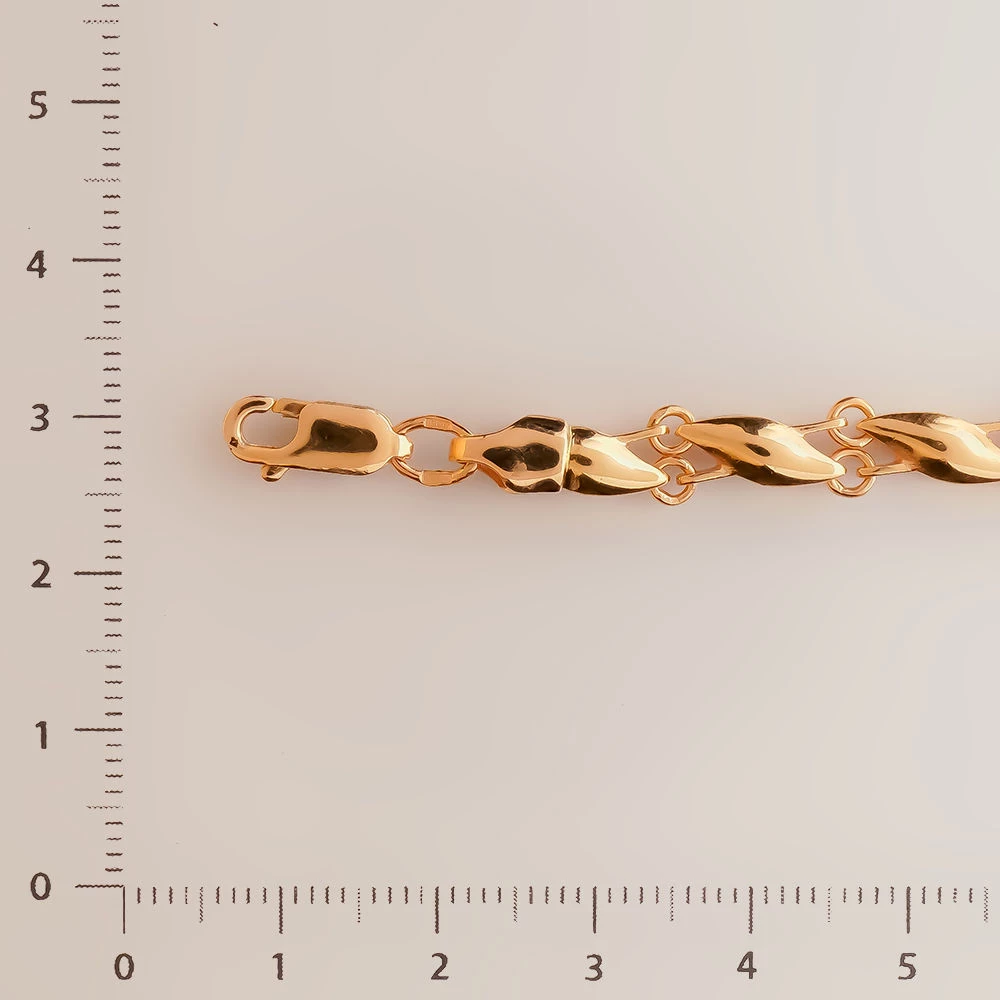 Браслет с гранатом из красного золота 585 пробы