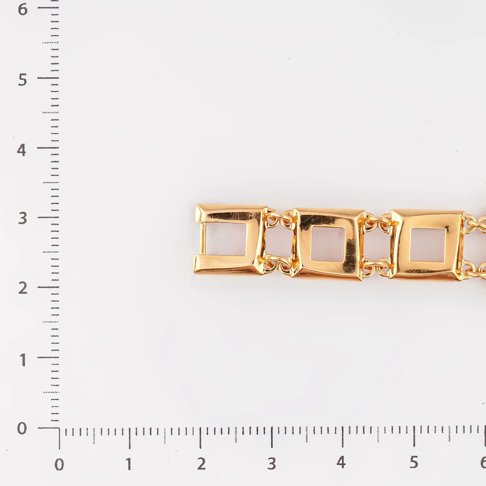 Браслет с фианитом из красного золота 585 пробы