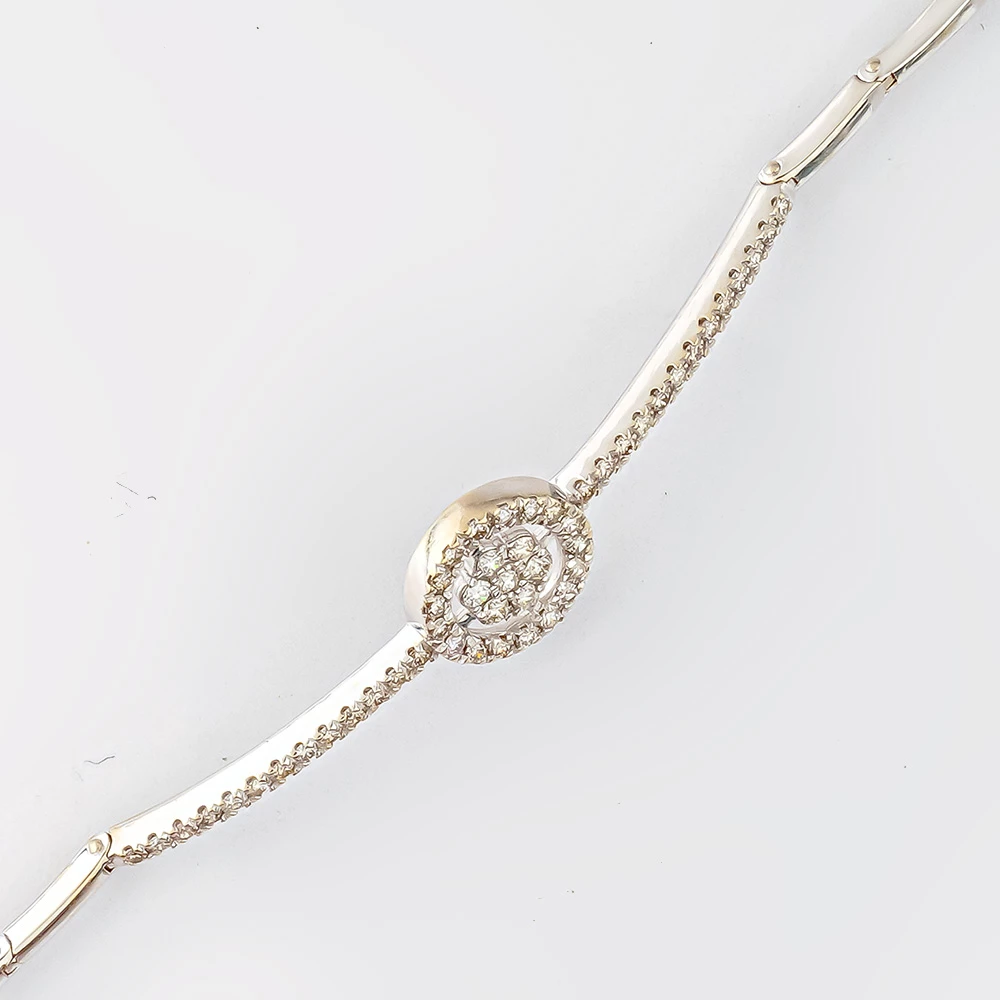 Браслет с бриллиантом из белого золота 585 пробы