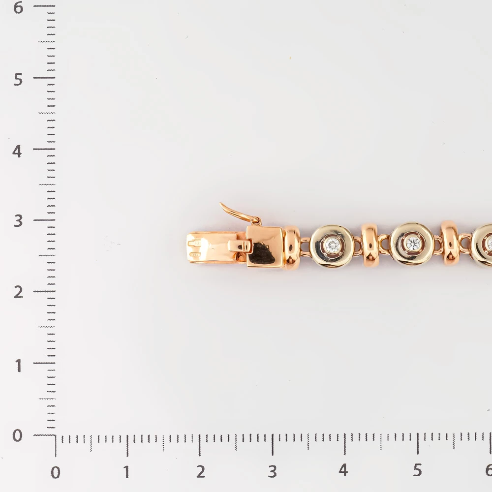 Браслет с бриллиантом из красного золота 585 пробы