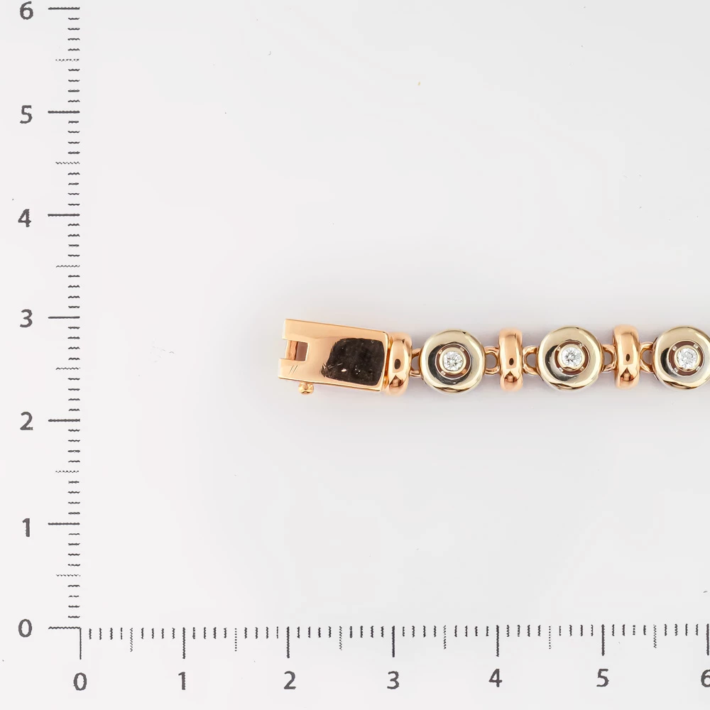 Браслет с бриллиантом из красного золота 585 пробы