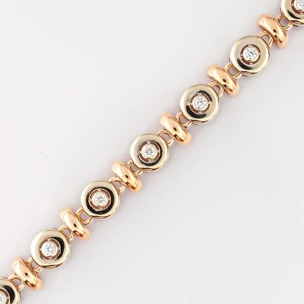 Браслет с бриллиантом из красного золота 585 пробы