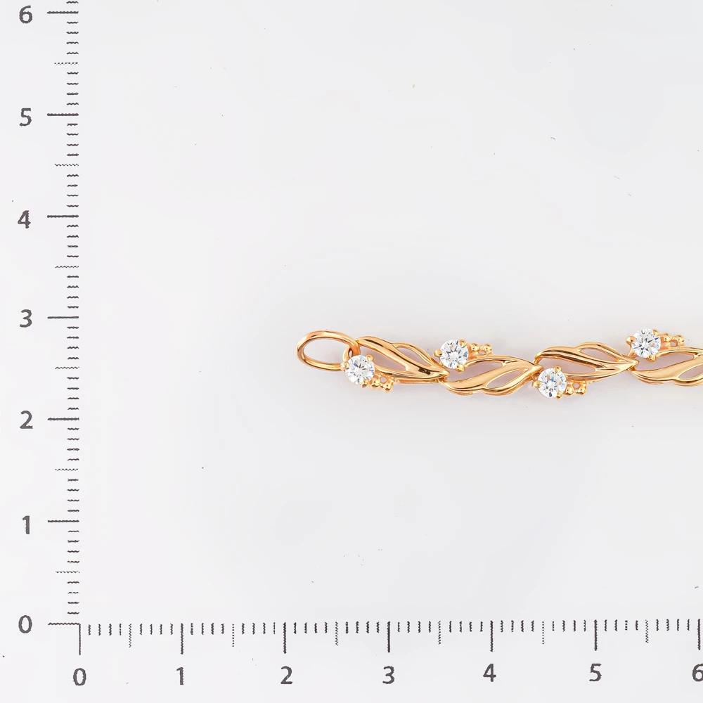 Браслет с гранатом из красного золота 585 пробы