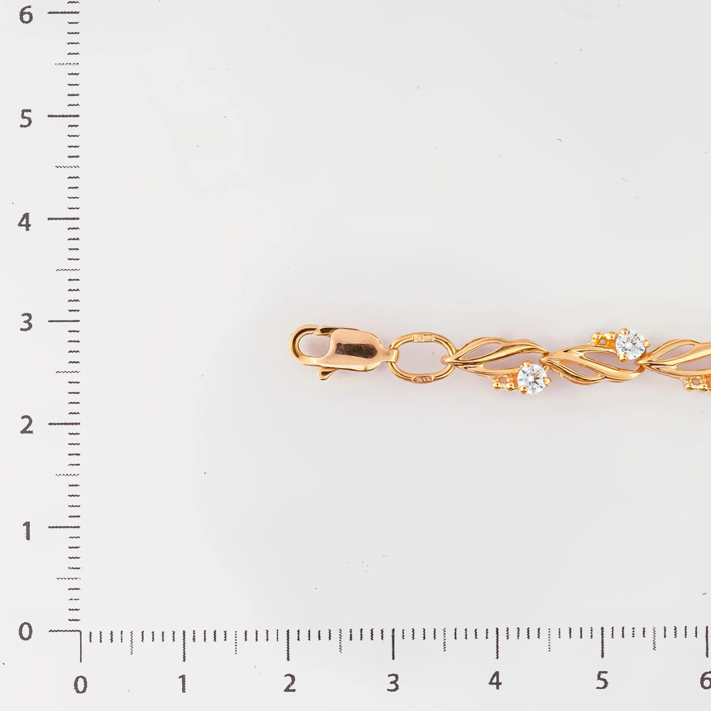 Браслет с гранатом из красного золота 585 пробы