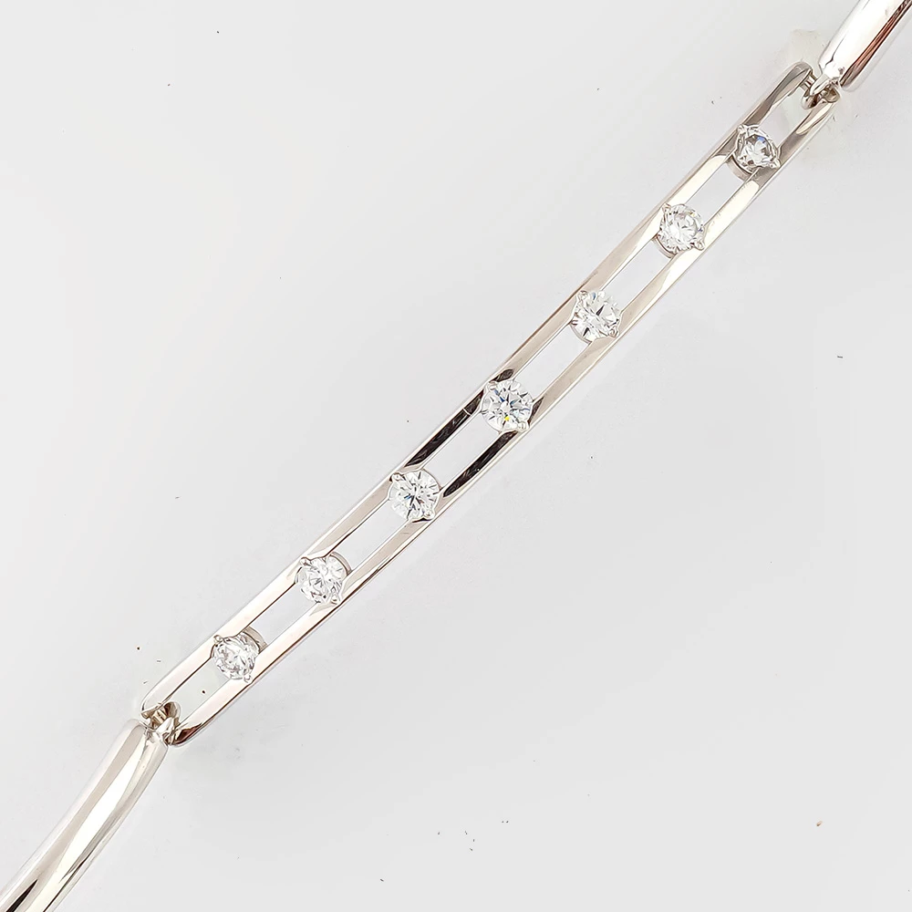 Браслет с фианитом из белого золота 585 пробы