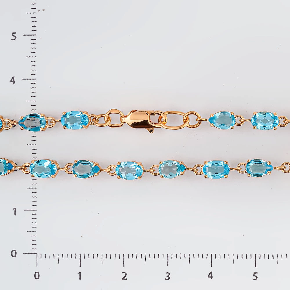 Браслет с топазом из красного золота 585 пробы