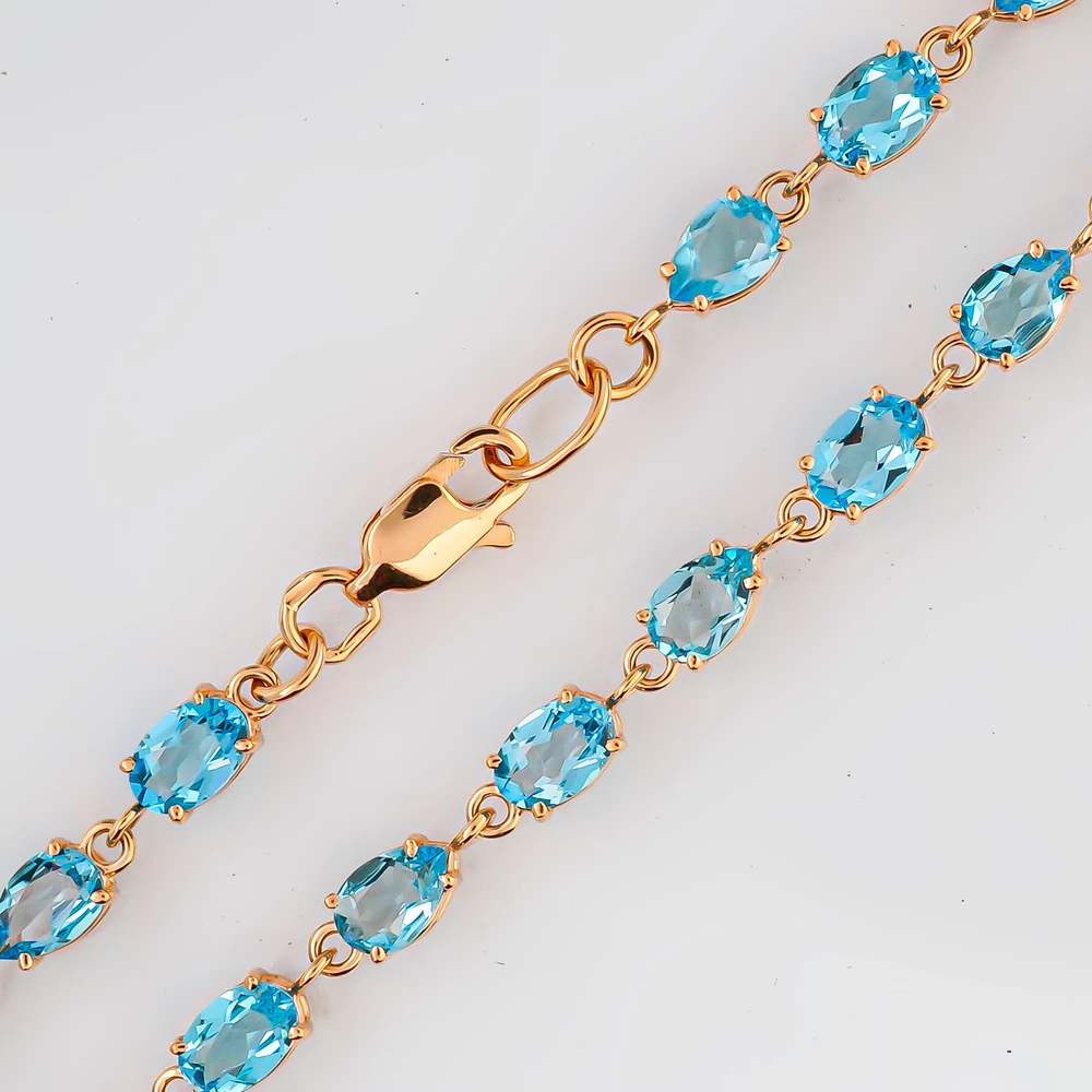 Браслет с топазом из красного золота 585 пробы