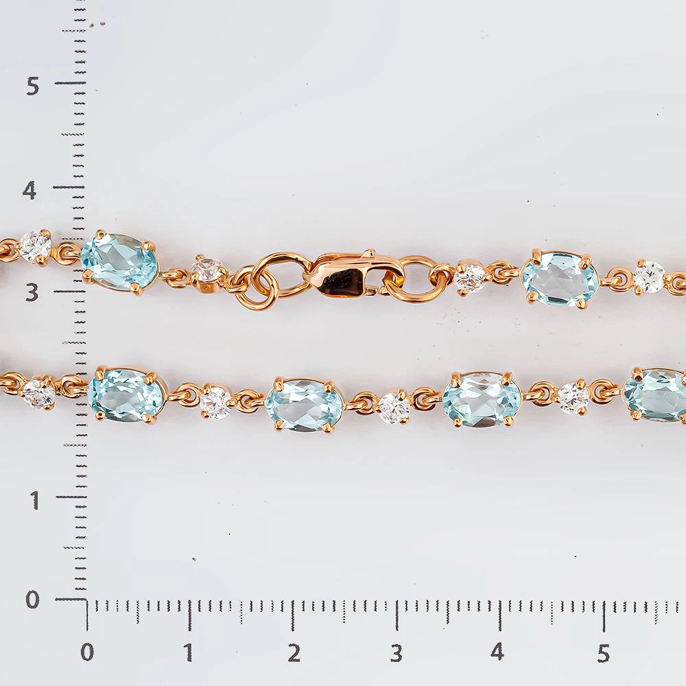 Браслет с топазом из красного золота 585 пробы