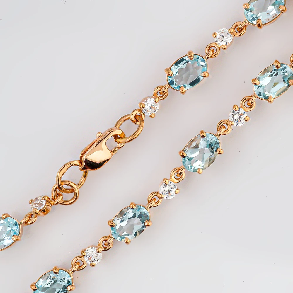 Браслет с топазом из красного золота 585 пробы