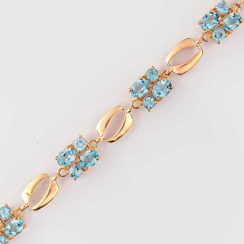 Браслет с топазом из красного золота 585 пробы