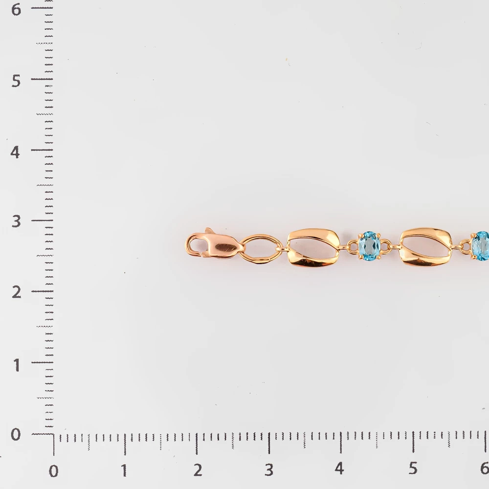 Браслет с топазом из красного золота 585 пробы