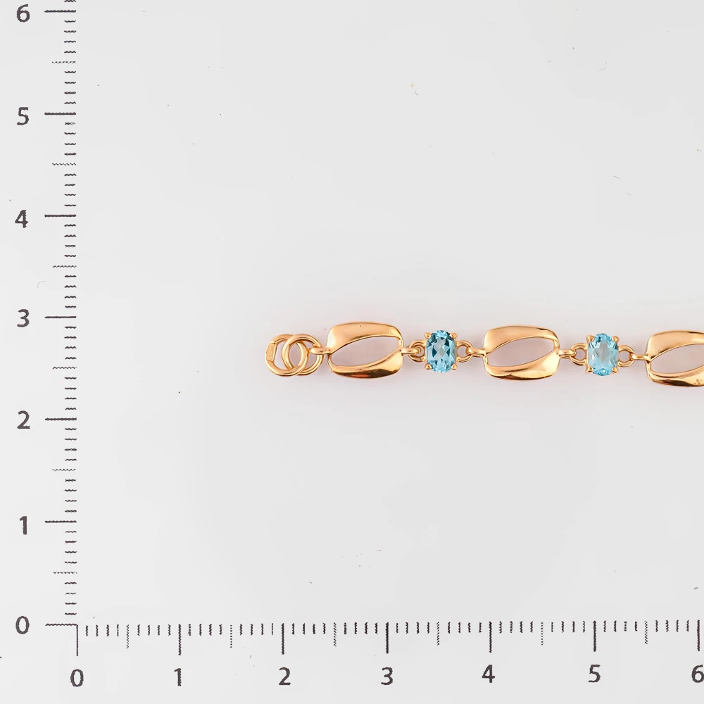 Браслет с топазом из красного золота 585 пробы