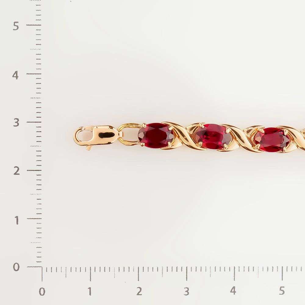 Браслет с гранатом из красного золота 585 пробы