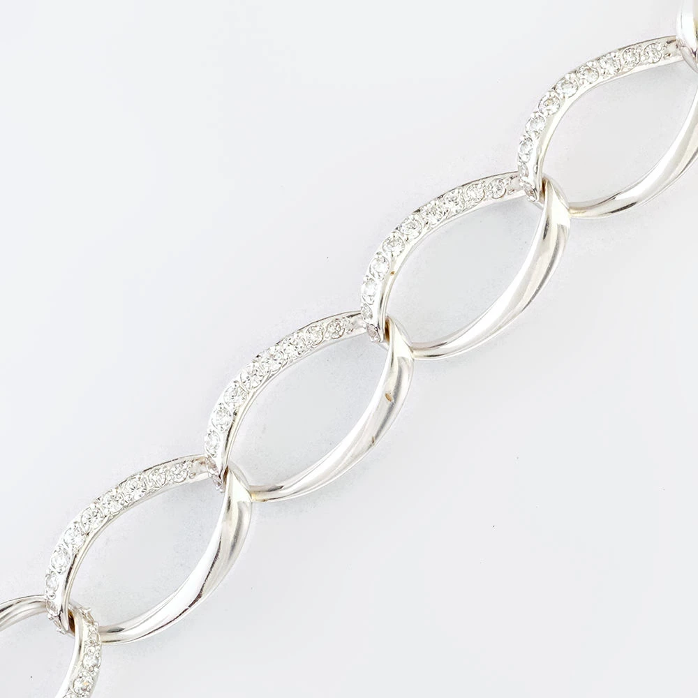 Браслет с фианитом из белого золота 585 пробы