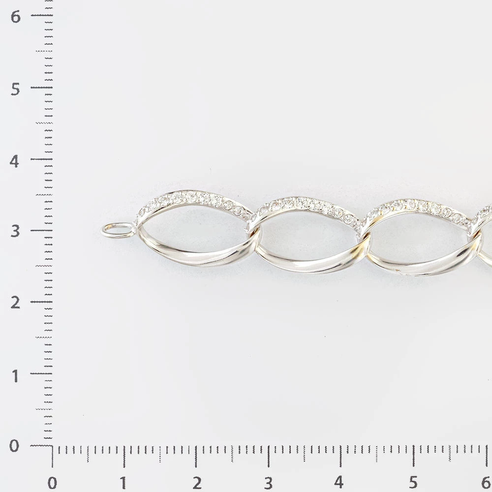 Браслет с фианитом из белого золота 585 пробы