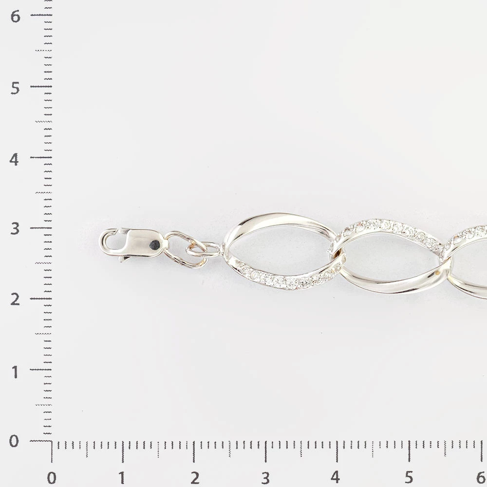 Браслет с фианитом из белого золота 585 пробы