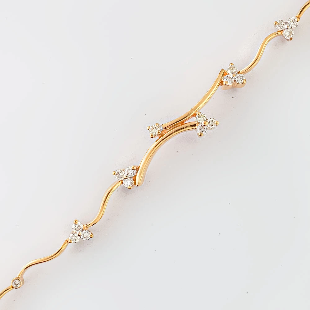 Браслет с бриллиантом из красного золота 585 пробы