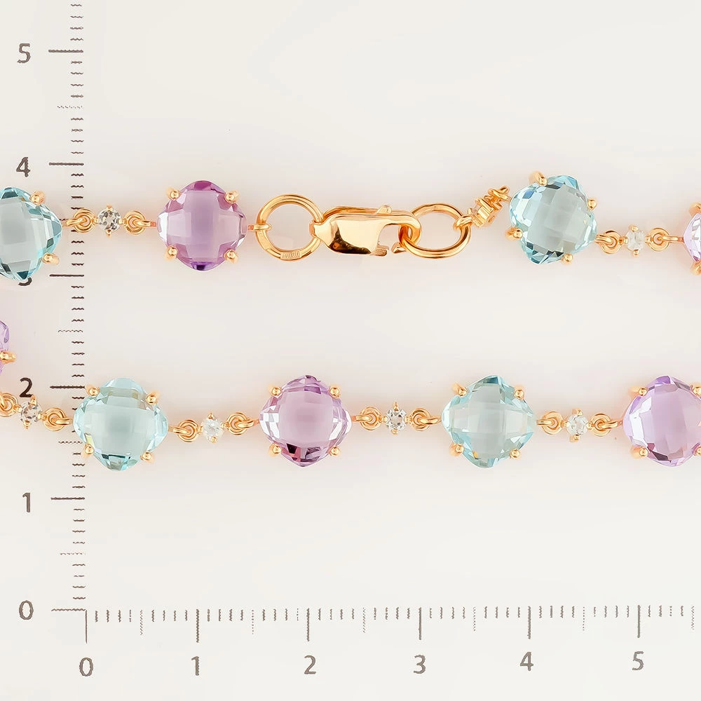 Браслет с топазом из красного золота 585 пробы