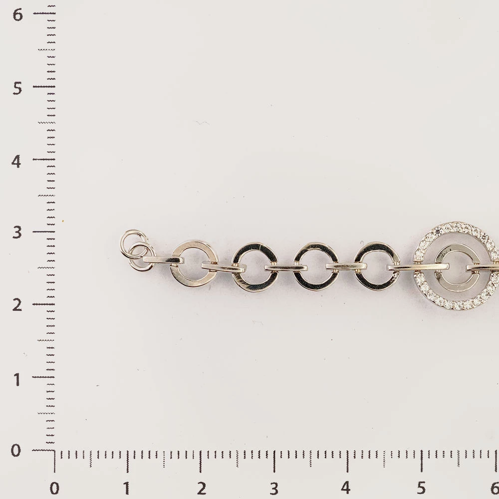 Браслет с фианитом из белого золота 585 пробы