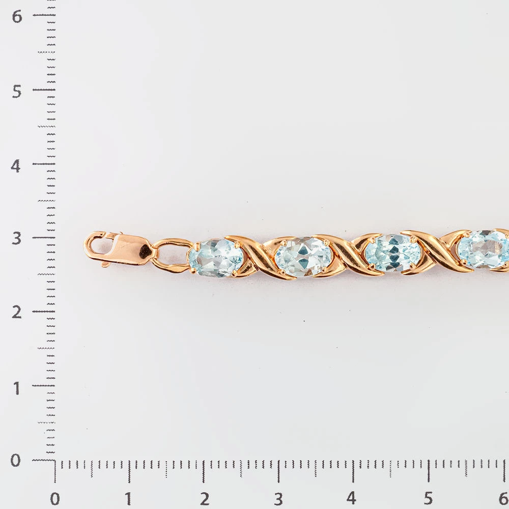 Браслет с топазом из красного золота 585 пробы