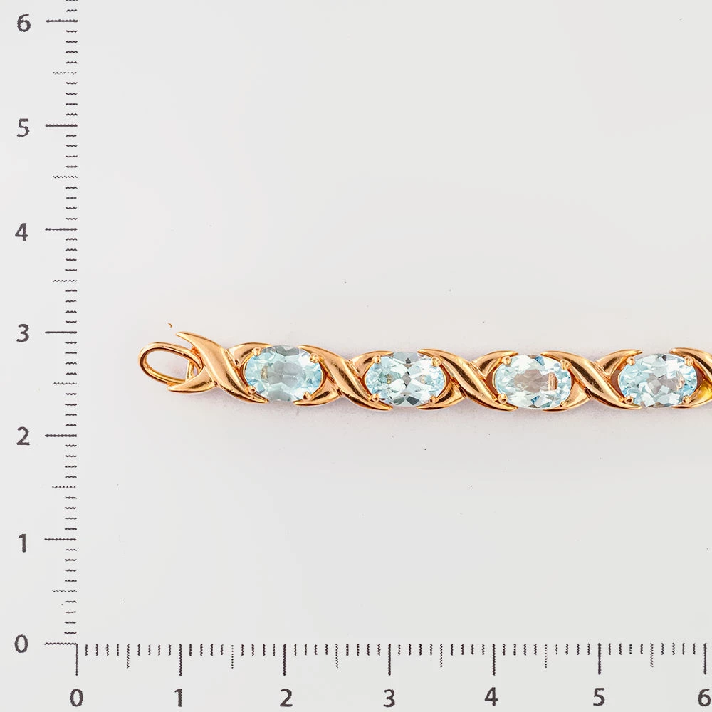 Браслет с топазом из красного золота 585 пробы