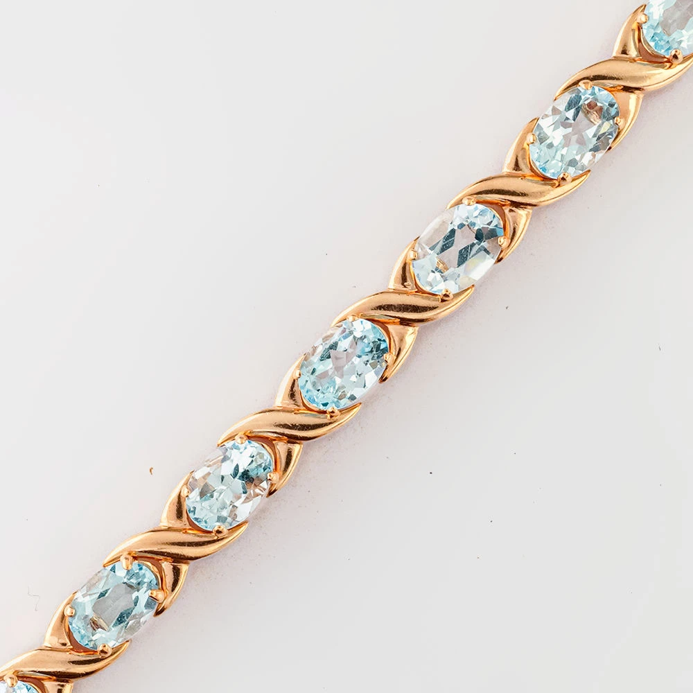 Браслет с топазом из красного золота 585 пробы