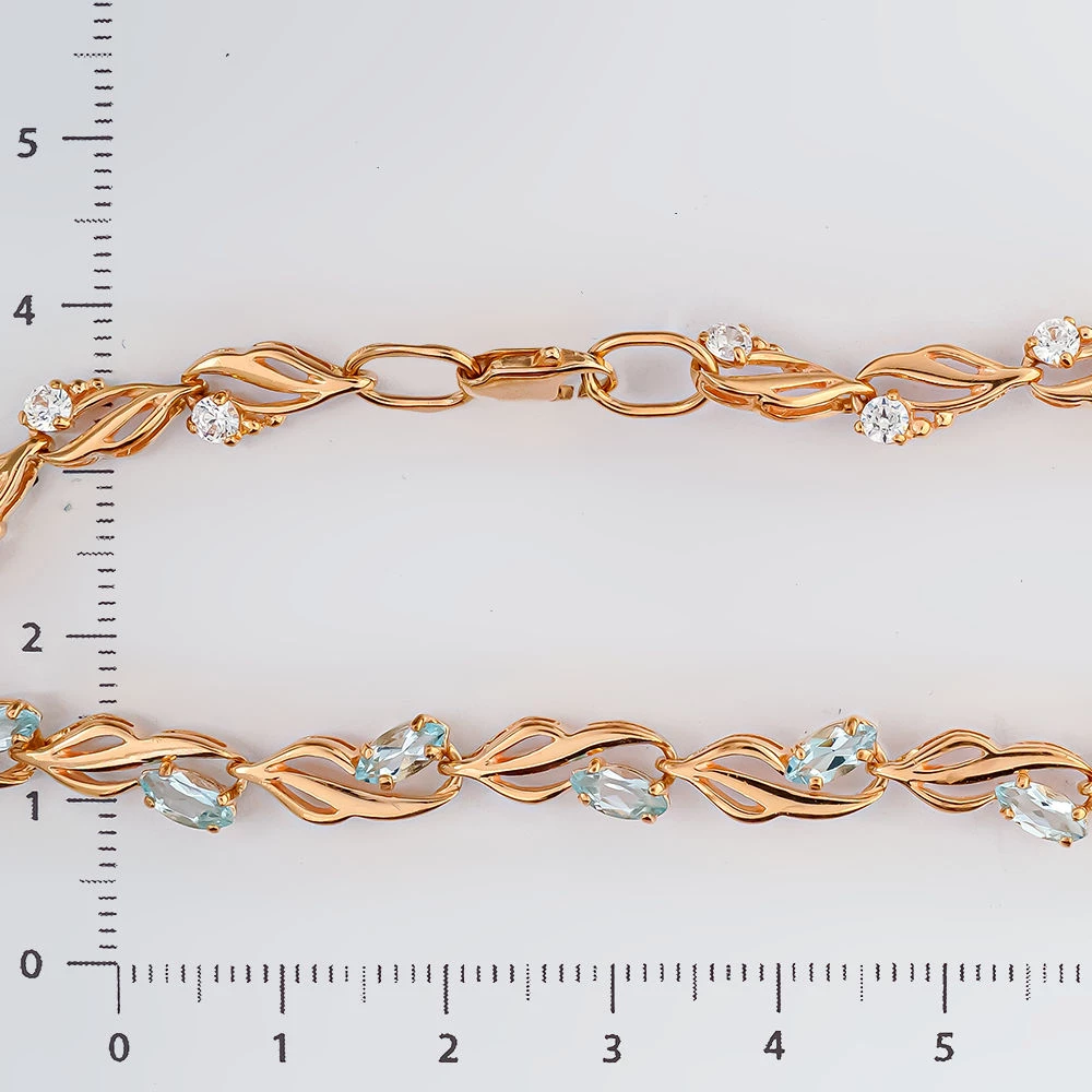 Браслет с топазом из красного золота 585 пробы