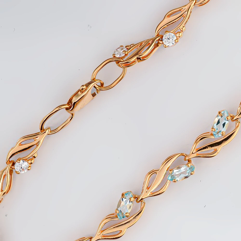 Браслет с топазом из красного золота 585 пробы