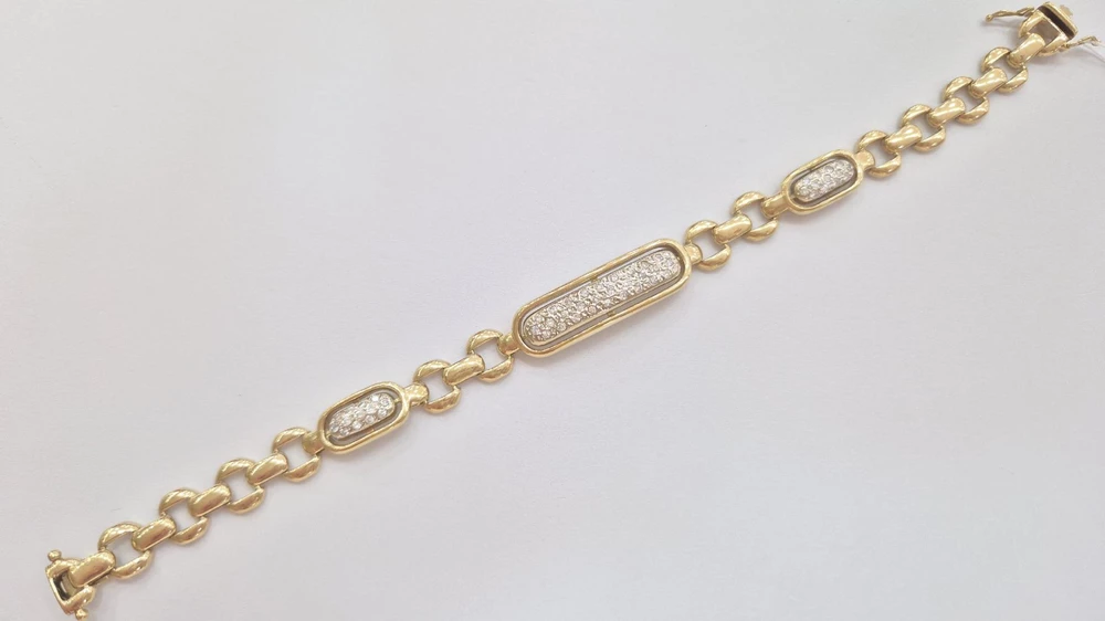 Браслет с бриллиантом из желтого золота 585 пробы