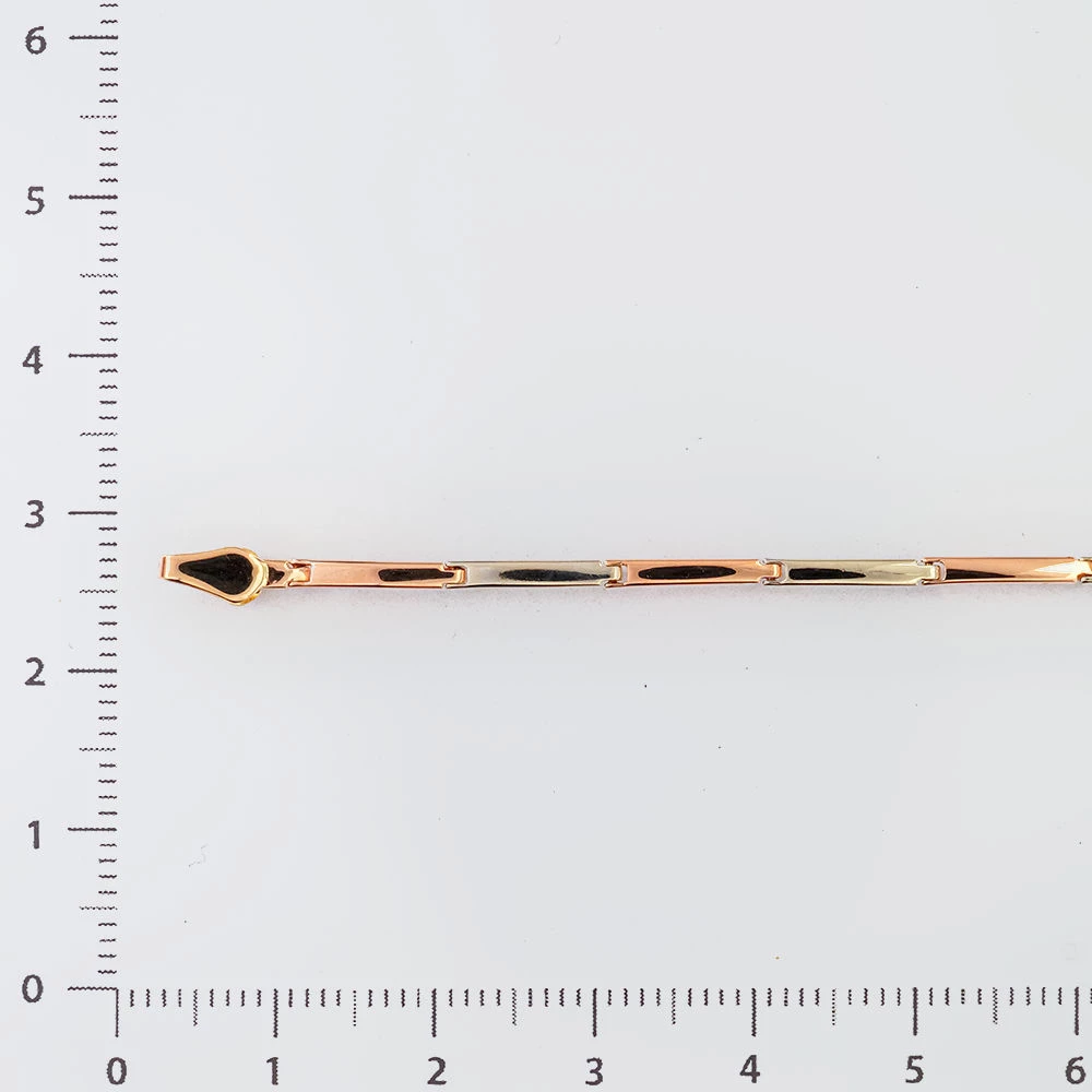 Браслет с фианитом из красного золота 585 пробы