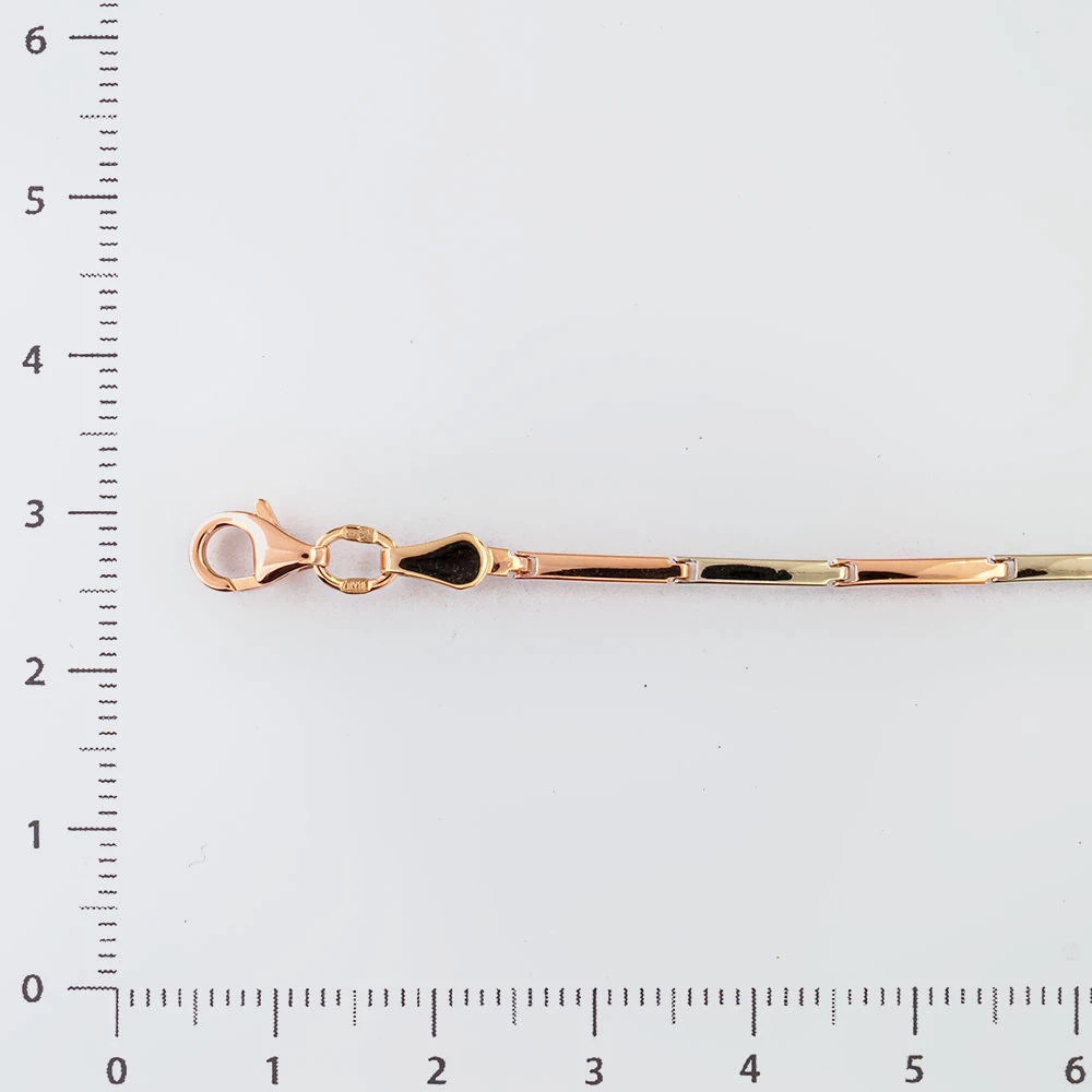 Браслет с фианитом из красного золота 585 пробы