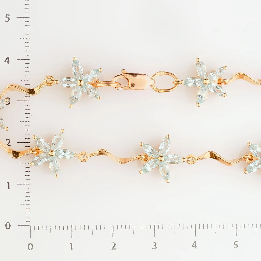 Браслет с фианитом из красного золота 585 пробы