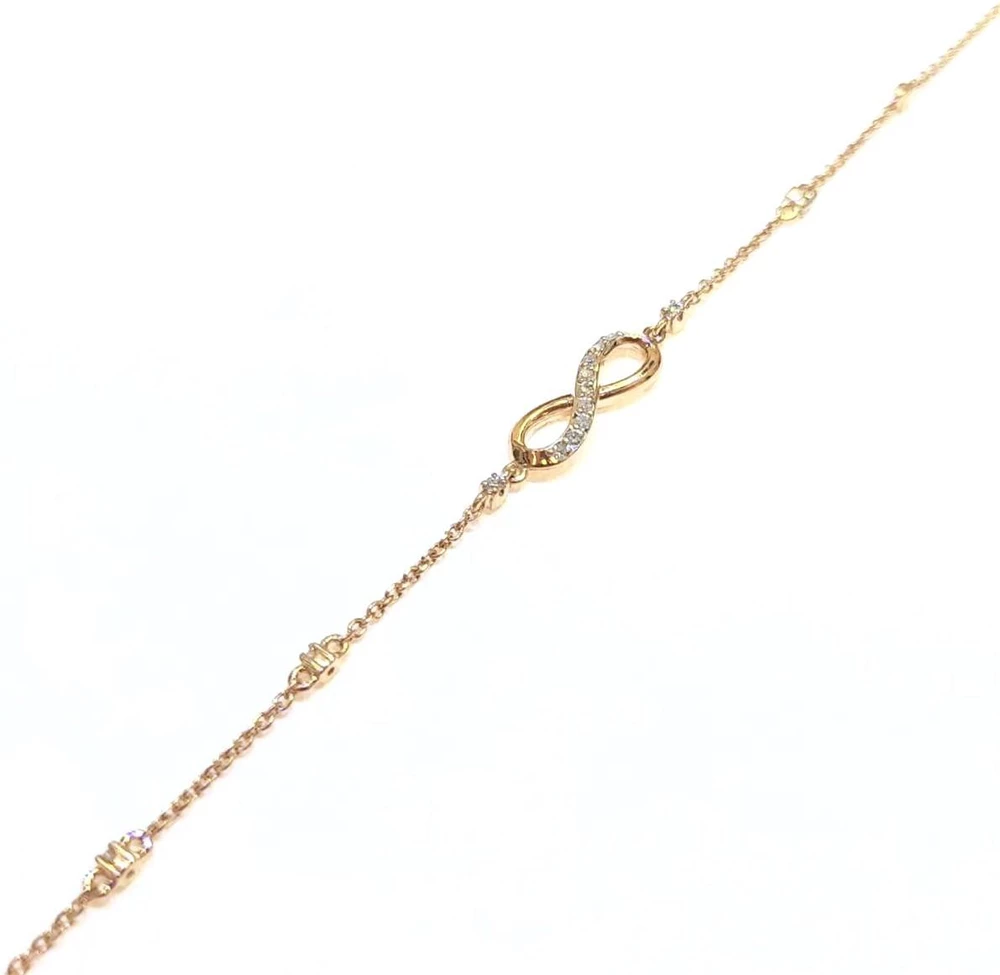 Браслет с бриллиантом из красного золота 585 пробы