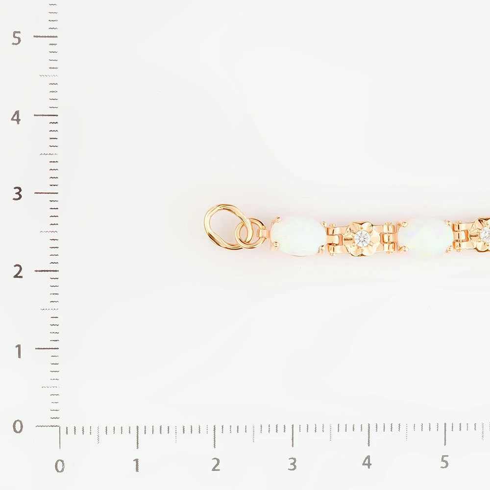 Браслет с опалом синтетическим из красного золота 585 пробы