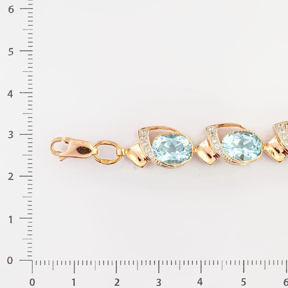 Браслет с топазом из красного золота 585 пробы