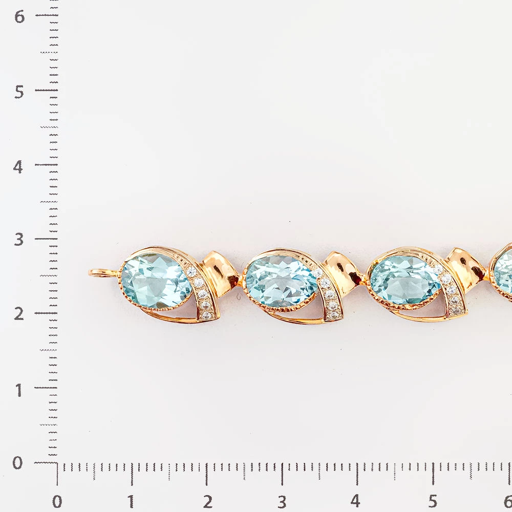 Браслет с топазом из красного золота 585 пробы