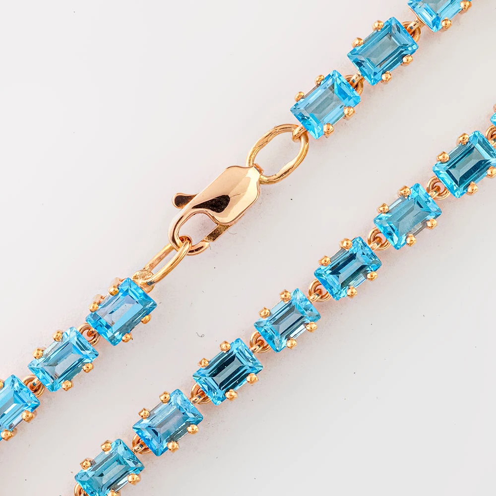 Браслет с топазом из красного золота 585 пробы